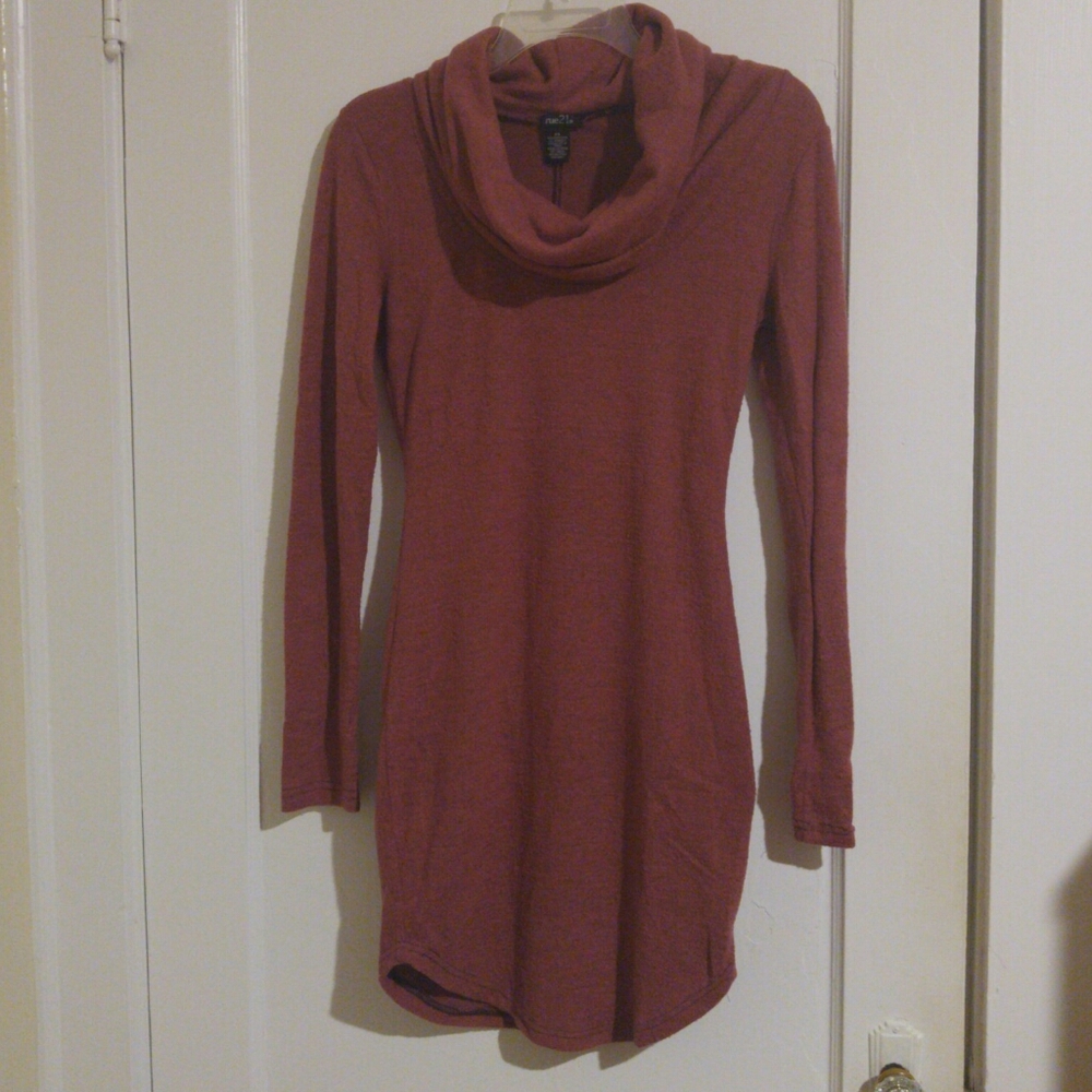 Rue21 dusty rose cowl neck sweater dress size small